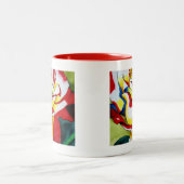 茶バラ水彩オリジナルアートフラワー ツートーンマグカップ (中央)