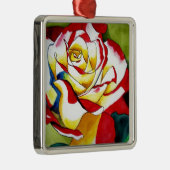 茶バラ水彩オリジナルアートフラワー メタルオーナメント (右)