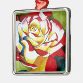 茶バラ水彩オリジナルアートフラワー メタルオーナメント (左)
