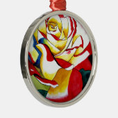 茶バラ水彩オリジナルアートフラワー メタルオーナメント (右)