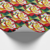 茶バラ水彩オリジナルアートフラワー ラッピングペーパー (角)