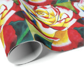 茶バラ水彩オリジナルアートフラワー ラッピングペーパー (ロールコーナー)