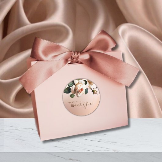 茶バラ結婚の感謝 ラウンドシール