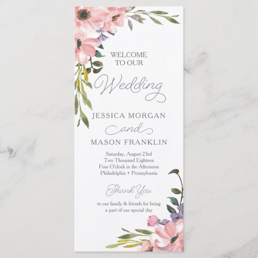 茶バラ結婚式 プログラム (正面)