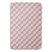 茶バラ（赤）、グレーと白の点 バスマット (正面縦)