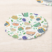 茶パターン ペーパーコースター (アングル)