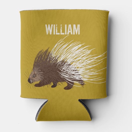 茶パーソナライズされたとマスタードの山嵐 缶クーラー (正面)