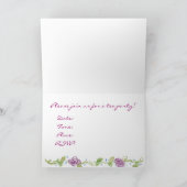 茶パーティの招待状ビクトリアンファンシー帽子の花 招待状 (内部)