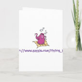 茶パーティの招待状飛んでいる：エレファントティーケトル 招待状 (裏面)