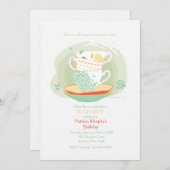 茶パーティの招待状 招待状 (正面/裏面)
