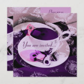 茶パーティの招待状 招待状 (正面/裏面)