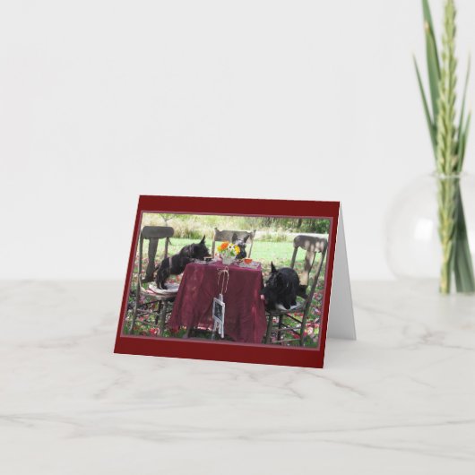 茶パーティーおもしろい ノートカード (正面)