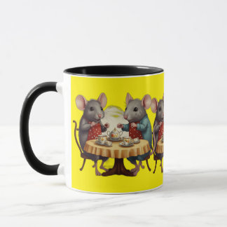 茶パーティーお洒落とネズミイラストレーションオンMag マグカップ