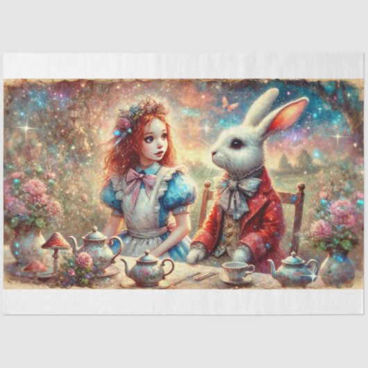 茶パーティーお洒落ファンタジーガーデンのデコページ 薄葉紙 (正面)