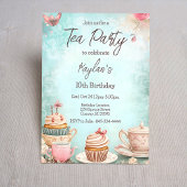 茶パーティーの誕生日の招待 招待状