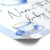 茶パーティーの赤ちゃんシャワー – そのベビー食品の名前 ポスター (角)