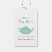 茶パーティーみすぼらしいシックな赤ちゃんシャワーありがとう ギフトタグ (正面)