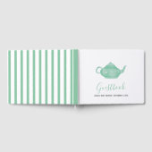 茶パーティーみすぼらしいシックな赤ちゃんシャワー ゲストブック (全面)