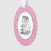 茶パーティーウェスティードグウエストハイランドホワイトテリア オーナメント (正面)