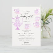 茶パーティーエレガントボホレースセットベビーガールシャワー 招待状 (スタンド正面)