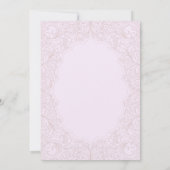 茶パーティーエレガントレースパープルガールベビーシャワー 招待状 (裏面)