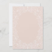 茶パーティーエレガントレースピーチピンクガールベビーシャワー 招待状 (裏面)