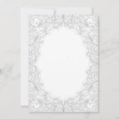 茶パーティーエレガントBWレースモダンフレームベビーシャワー 招待状 (裏面)
