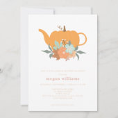 茶パーティーカボチャブライダルシャワー招待 招待状 (正面)