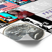 茶パーティーグリズリーベア国旗サラ・ペイリン氏コラージュ ポスター (角)