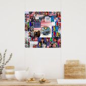 茶パーティーグリズリーベア国旗サラ・ペイリン氏コラージュ ポスター (キッチン)