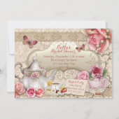 茶パーティーシャワー誕生日招待状 招待状 (裏面)