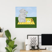 茶パーティーゾウとマウスポスタープリント ポスター (ホームオフィス)