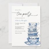 茶パーティーチノワジェリーベビーシャワー 招待状 (正面)