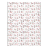 茶パーティーティーポットティーカップピンクローズフラワー テーブルクロス (正面)