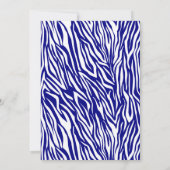 茶パーティーティーポット、ネイビーゼブラ印刷ブライダルシャワー 招待状 (裏面)