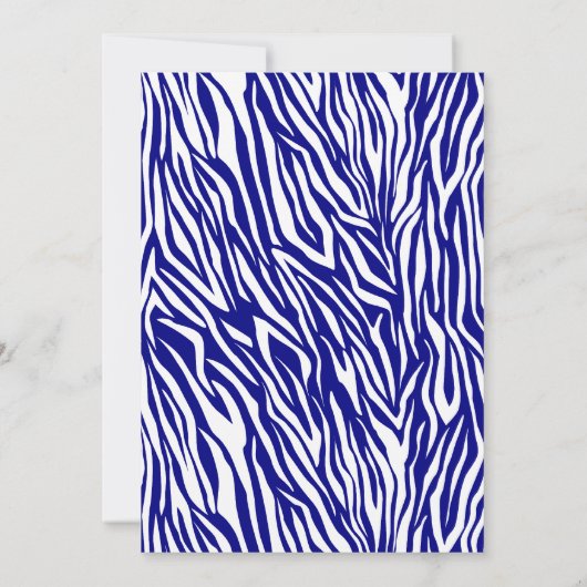 茶パーティーティーポット、ネイビーゼブラ印刷ブライダルシャワー 招待状 (裏面)