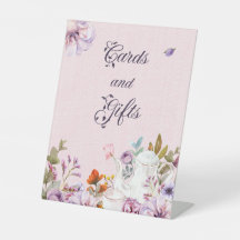 茶パーティーテーマベビーシャワーカードとギフト