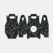 茶パーティードードルパターン誕生日パーティーの好意ボックス フェイバーボックス (折り畳みなし)