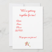 茶パーティーハーブティー水カラーイラストレーションアート 招待状 (裏面)