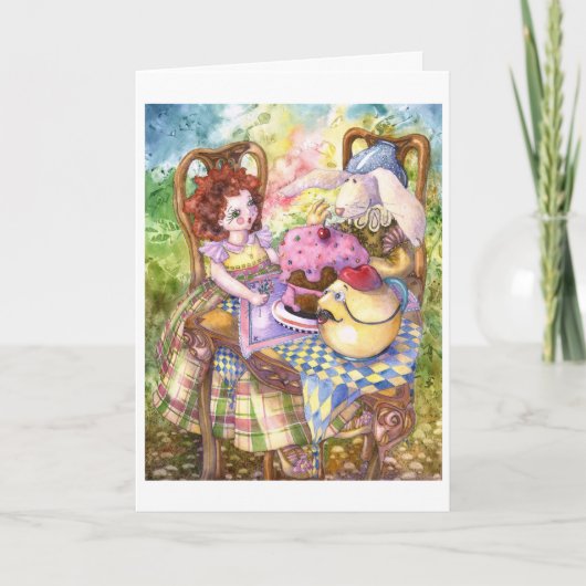 茶パーティーバースデーカード サンキューカード (正面)