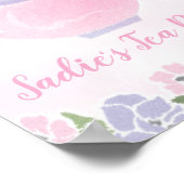 茶パーティーバースデーパーティー歓迎サイン ポスター (角)