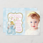 茶パーティーバースデーパーティ招待状 招待状 (正面/裏面)