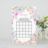 茶パーティーパステル花ベビーシャワービンゴ (スタンド正面)