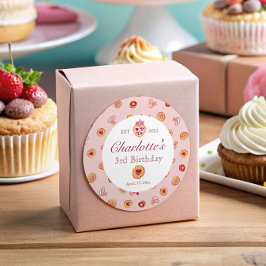 茶パーティーパタ王室のーンピンク誕生日 ラウンドシール