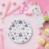 茶パーティーピンクと青の水色 ペーパープレート (パーティー)