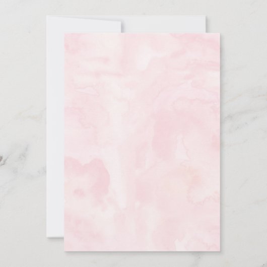 茶パーティーピンク金ゴールドフローラ赤ちゃんシャワー 招待状 (裏面)