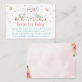 茶パーティーピンク金ゴールド赤ちゃんシャワー予約リクエスト エンクロージャーカード (正面/裏面)