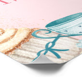 茶パーティーフローラバースデーパーティー歓迎サイン ポスター (角)