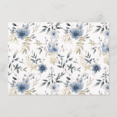 茶パーティーフローラブライダルシャワーアドバイスとウィッシュ エンクロージャーカード (裏面)