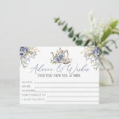 茶パーティーフローラブライダルシャワーアドバイスとウィッシュ エンクロージャーカード (スタンド正面)